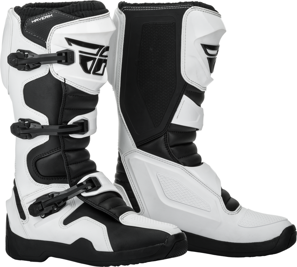FLY RACING Maverik Boots White/Black Size 14 - Advanced Protection and Comfort