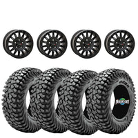 System 3 SB8 Beadlocks + Obor RocScraper Tires (Mounted UTV Kit) | Matte Black 6/5.5 bolt pattern PlanetSXS