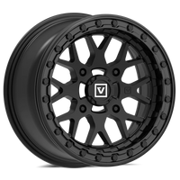 Valor V07 Satin Black Beadlock Wheels + Maxxis Carnivore Tires (Mounted UTV Kit) | 4/156 Bolt Pattern PlanetSXS