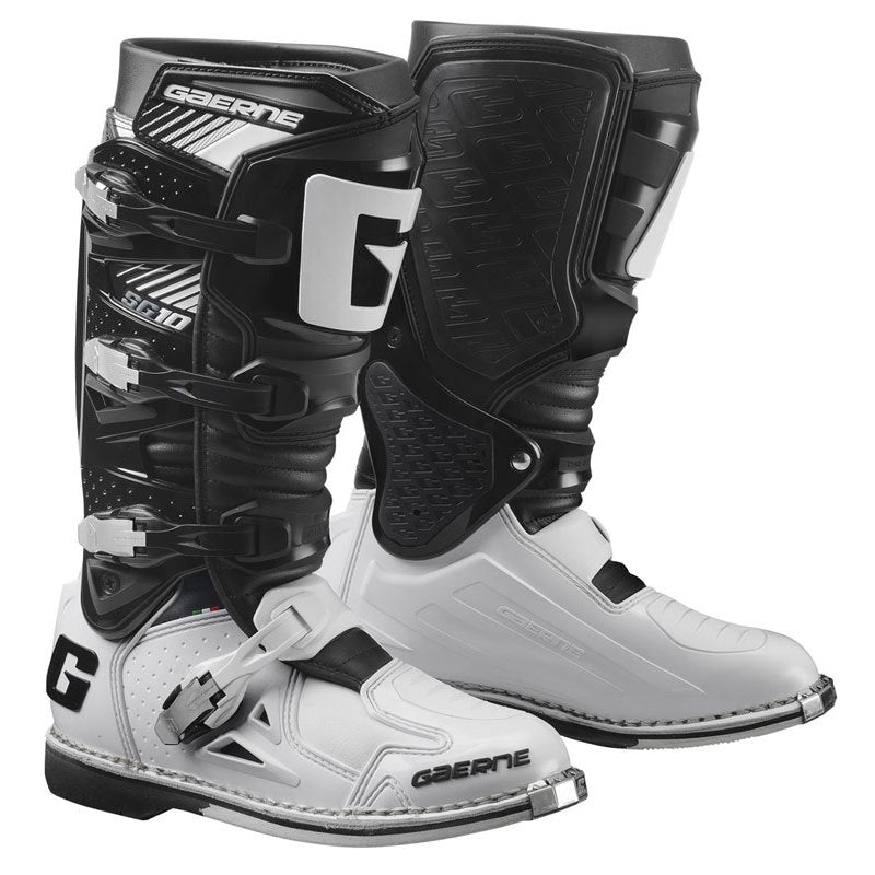 GAERNE SG-10 Boots Black/White Size 08 - Premium Racing Performance