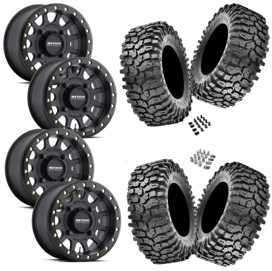 Maxxis Roxxzilla on Method 15X7 4/156 401 Beadlock Matte Black Pro XP