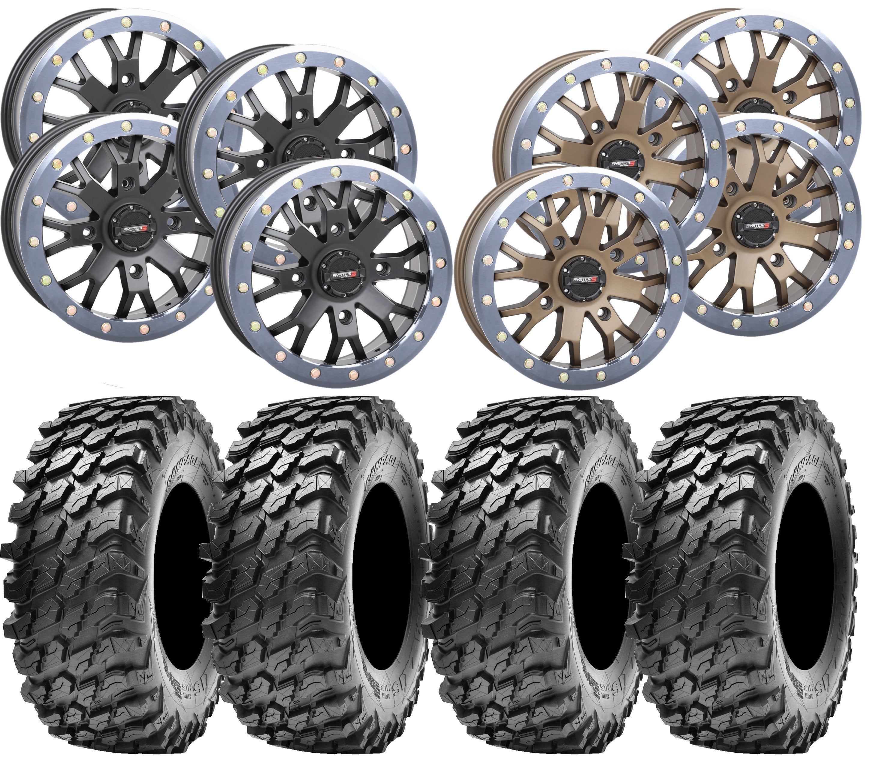 System3 SB and Maxxis Rampage UTV Wheel and Tire Kit w/ custom Graph – 