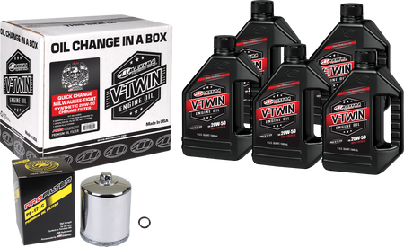 V Twin Syn Oil Change Kit M8 Chrome Filer