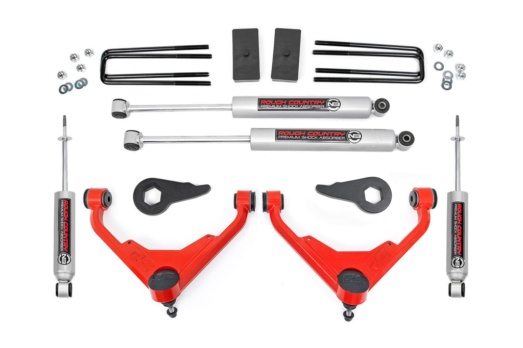 3 Inch Lift Kit | Chevy/GMC Sierra/Silverado 2500 HD Suburban/Yukon XL 2500 (01-10) | 8596N2RED