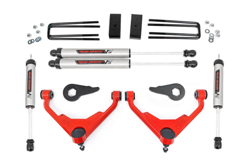3 Inch Lift Kit | V2 | FK/FF | Chevy/GMC Sierra/Silverado 2500 HD Suburban/Yukon XL 2500 (01-10) | 859870RED