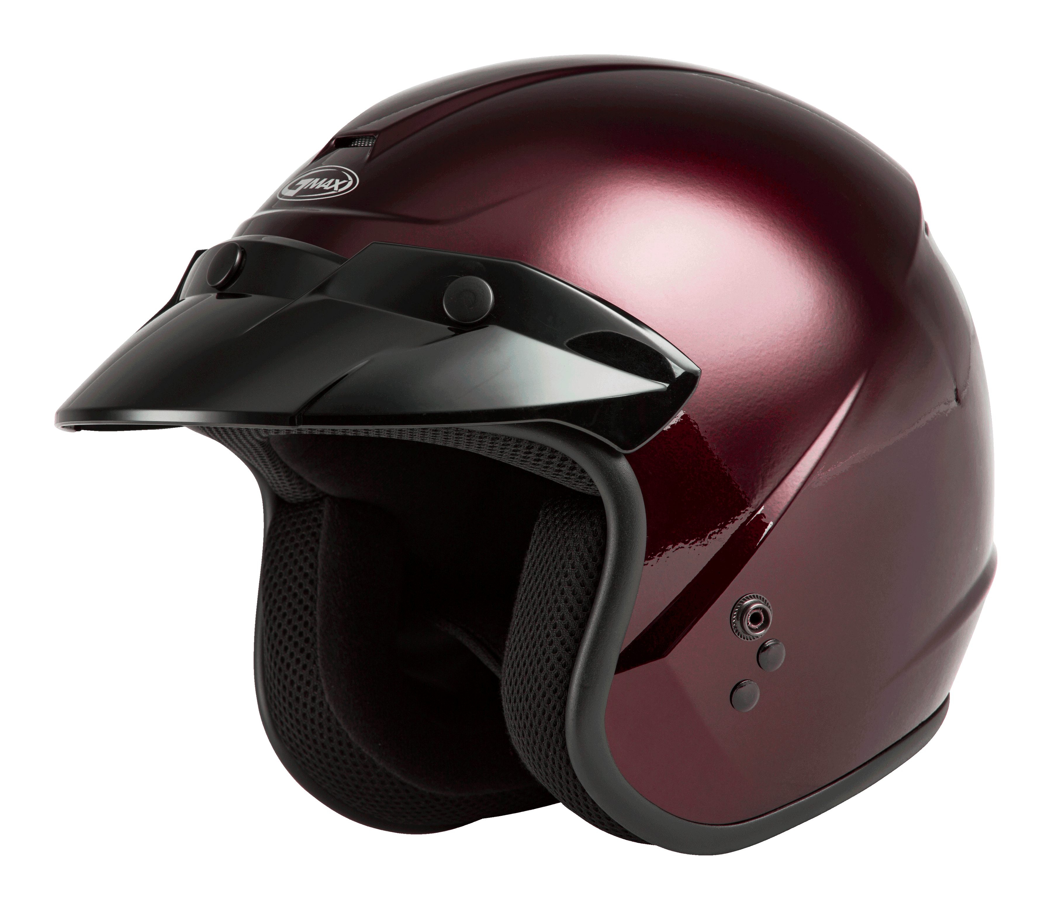 Of 2 Open Face Helmet Wine Red 2x