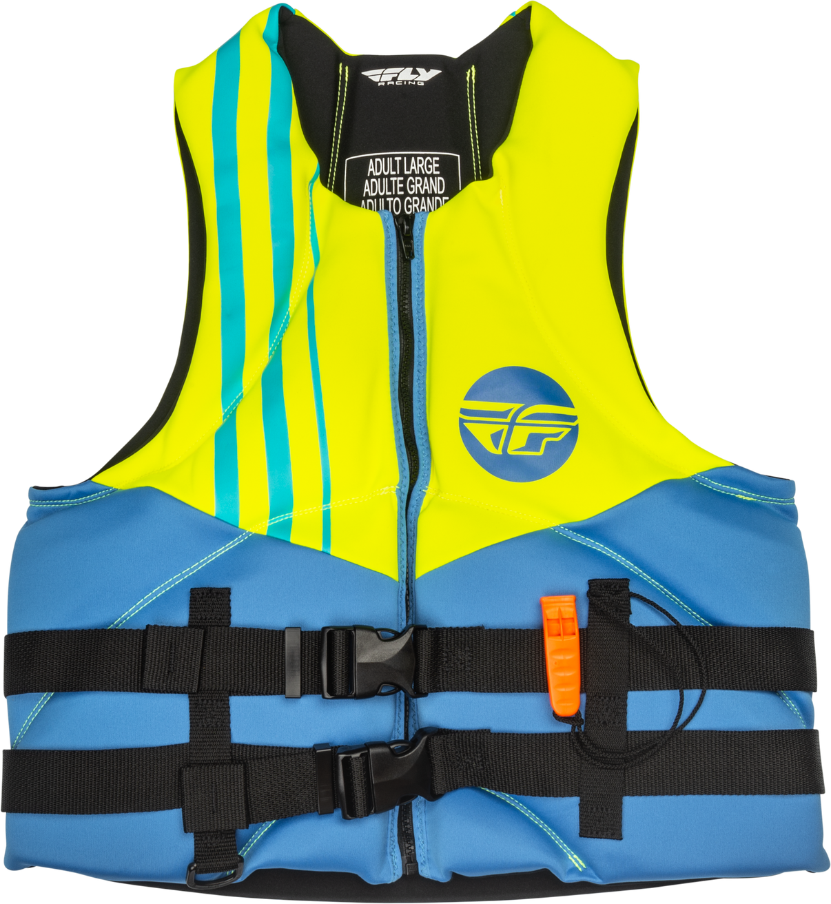 Neoprene Flotation Vest Blue/Hi Vis/Teal Lg
