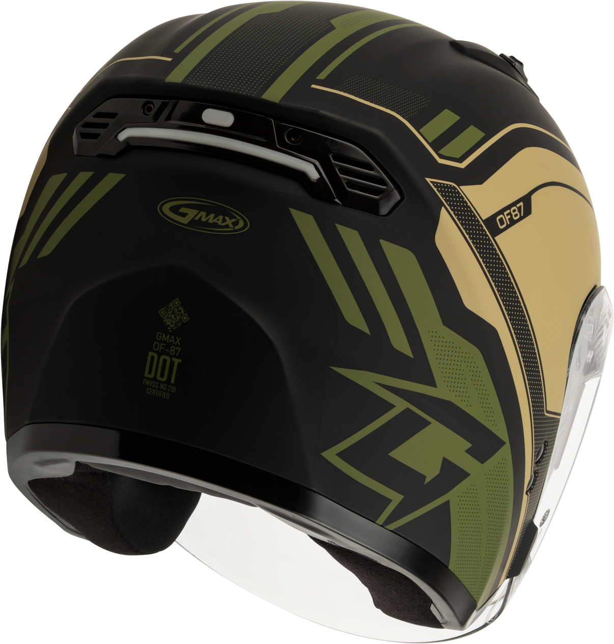 Of 87 Duke Helmet W/Led Light Matte Blk/Green Md