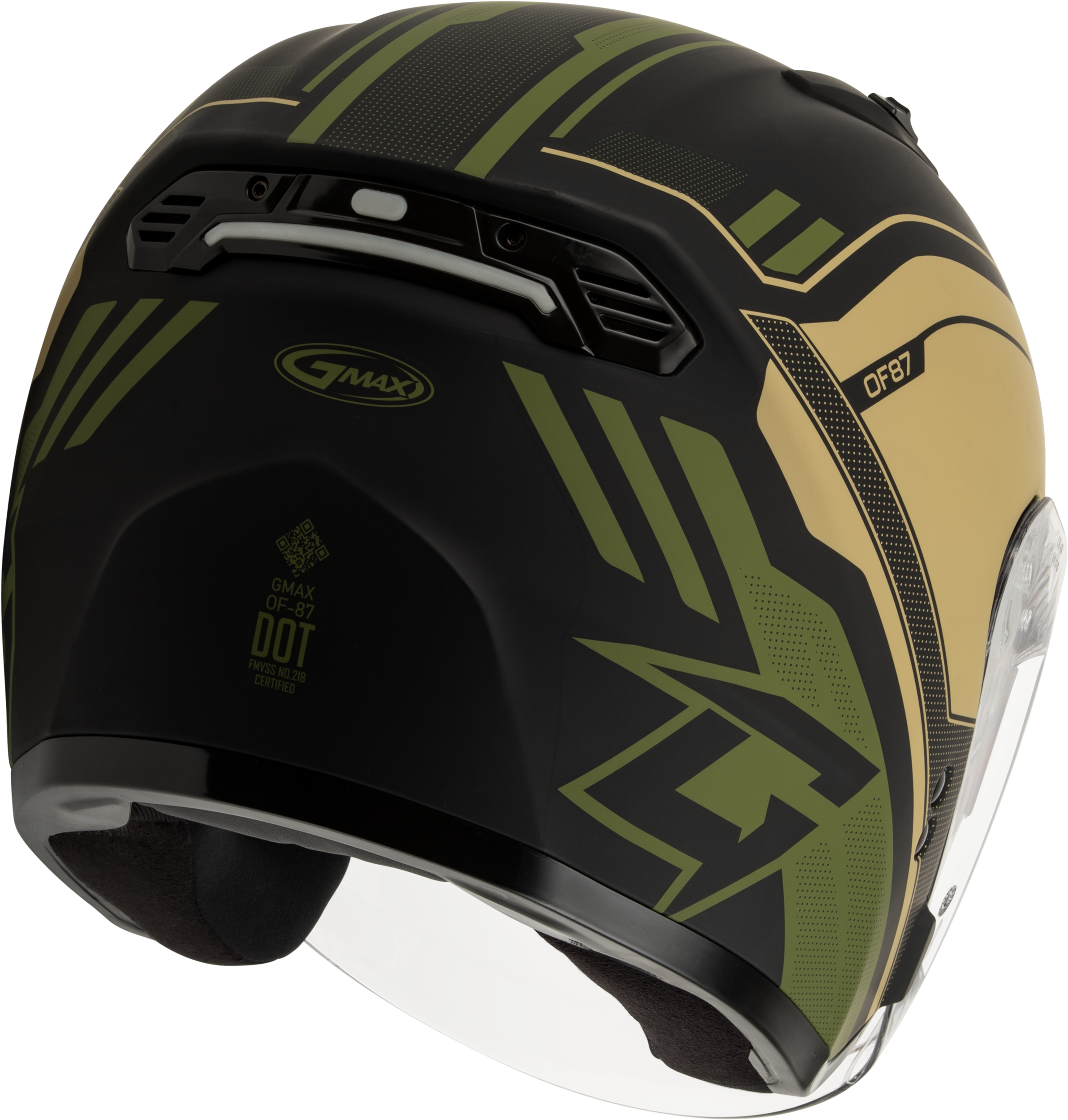 Of 87 Duke Helmet W/Led Light Matte Blk/Green Lg