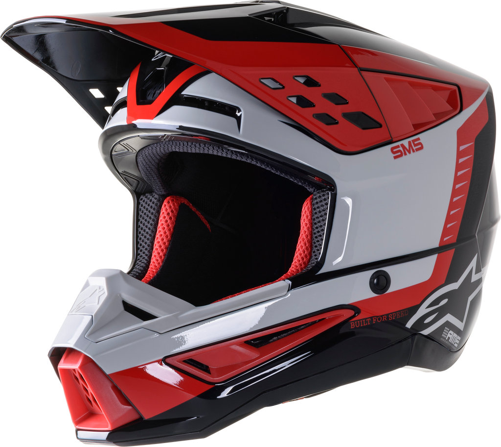 S M5 Beam Helmet Black/Grey/Red Glossy Xs