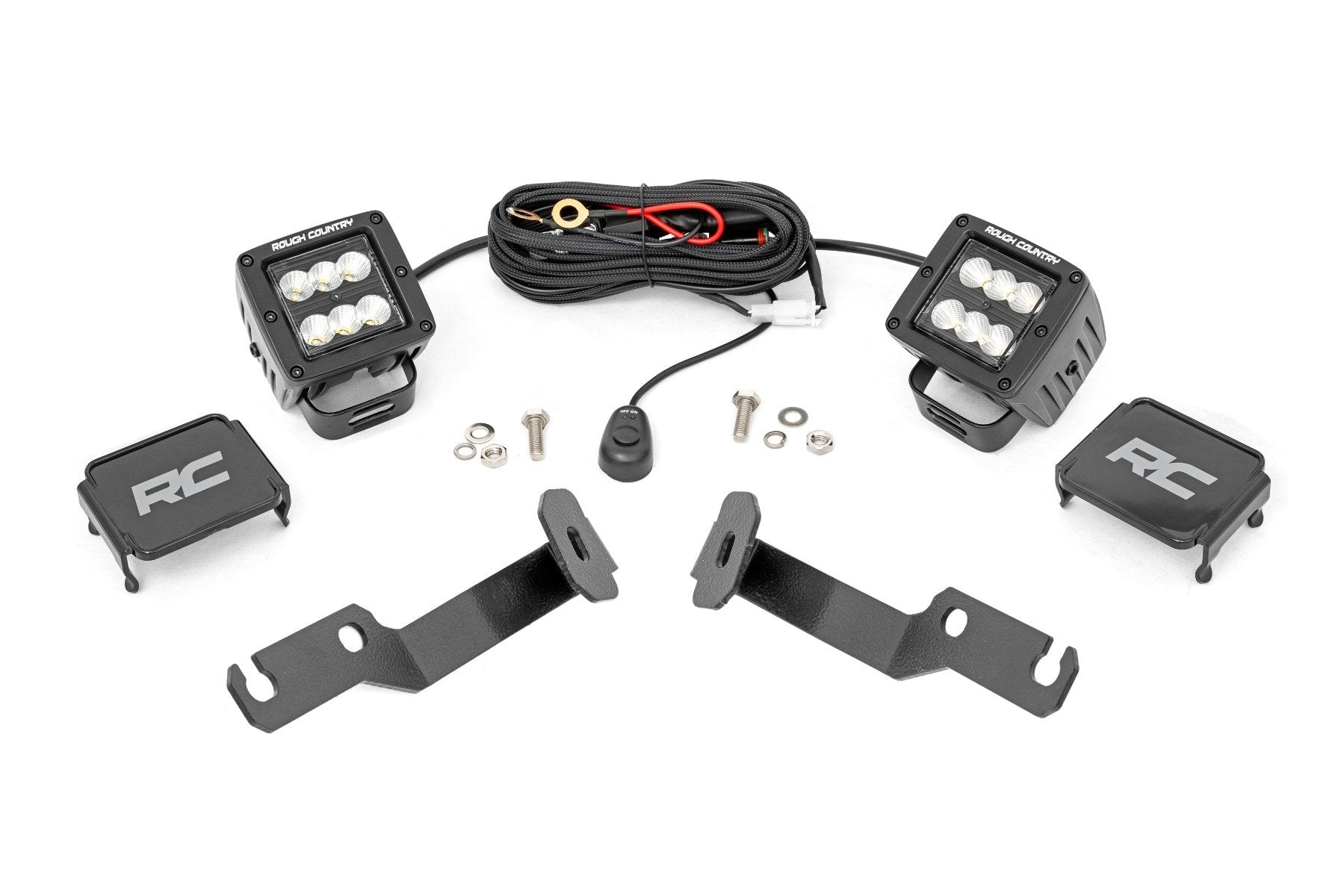 LED Light Kit | Ditch Mount | 2" Black Pair | Flood | Toyota Tacoma (05-15) | 71088