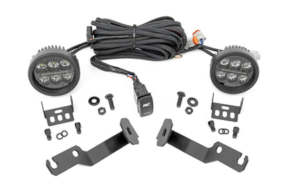 LED Light Kit | Ditch Mount | Black Series Round | 3.5 Inch | Amber DRL | Toyota Tacoma (05-15) | 71092