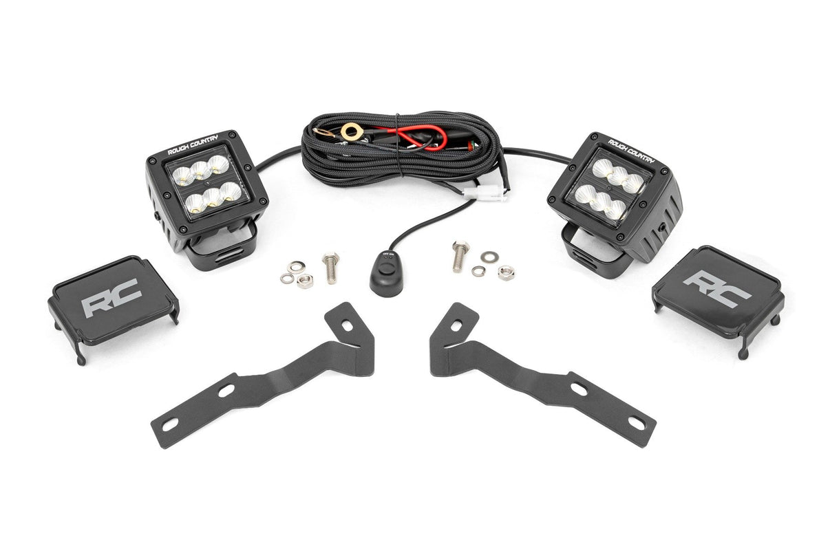 LED Light Kit | Ditch Mount | 2" Black Pair | Flood | Toyota Tacoma (16-23) | 71081