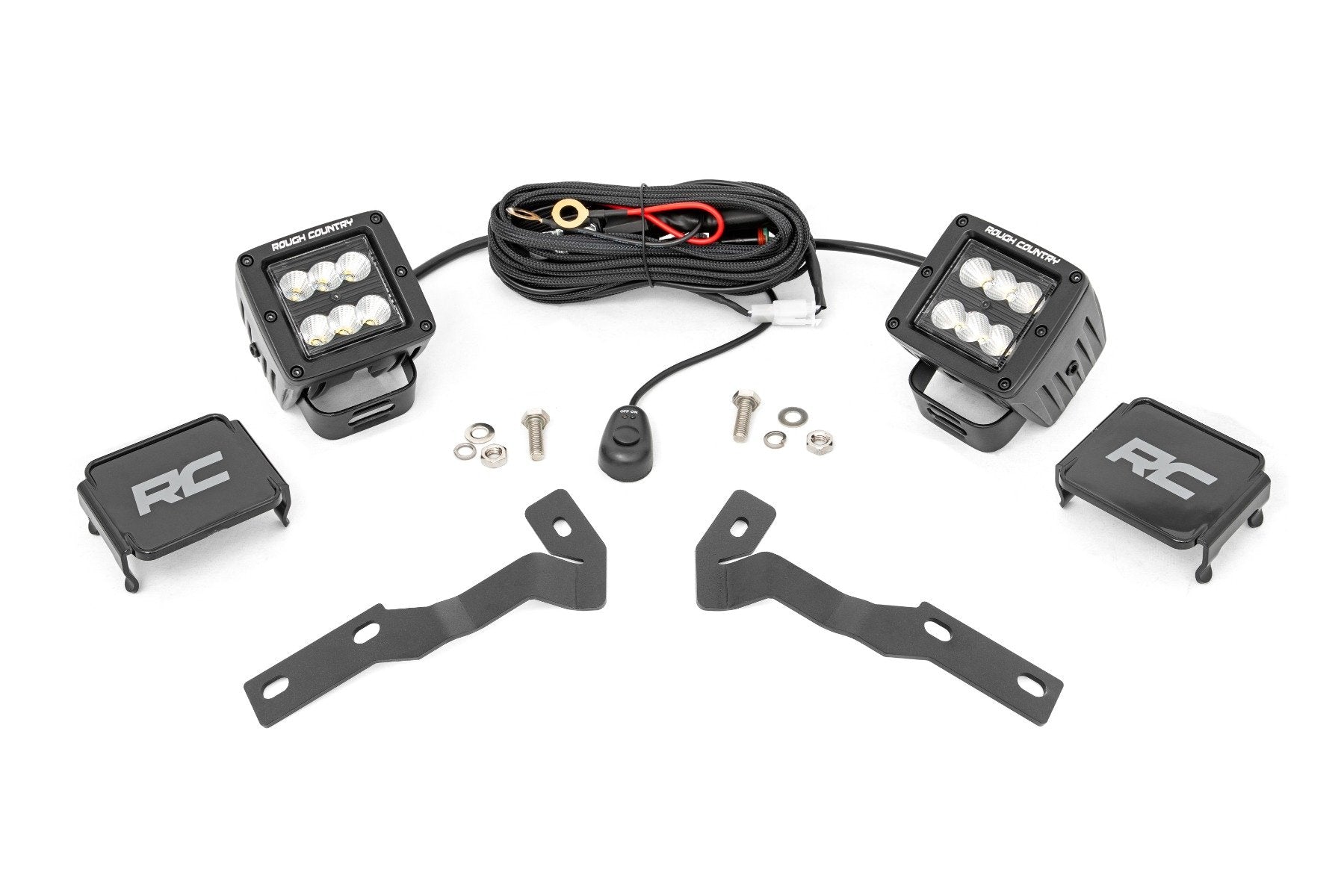 LED Light Kit | Ditch Mount | 2" Black Pair | Flood | Toyota Tacoma (16-23) | 71081