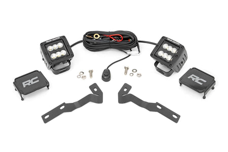 LED Light Kit | Ditch Mount | 2" Black Pair | Flood | Toyota Tacoma (16-23) | 71081