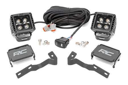 LED Light Kit | Ditch Mount | 2" Black Pair | White DRL | Toyota Tacoma (16-23) | 71082