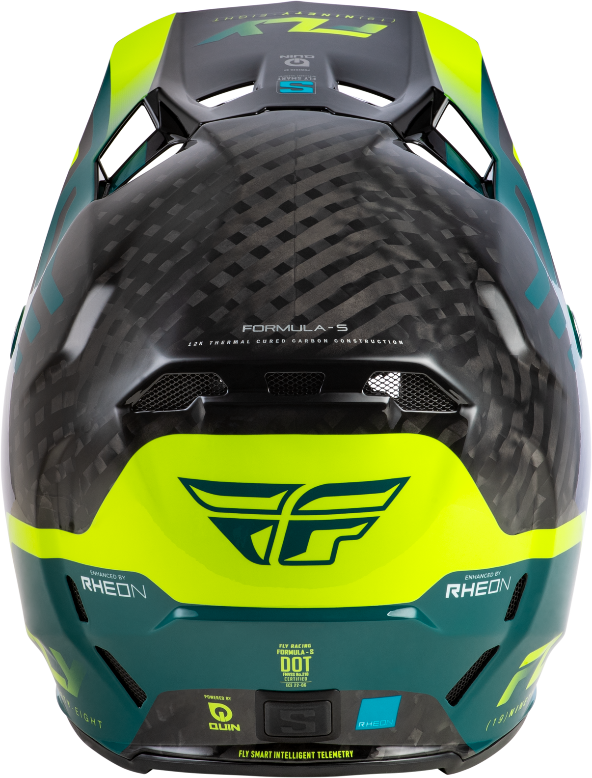 Formula S Carbon Byte Helmet Black Carbon/Teal/Lime Md