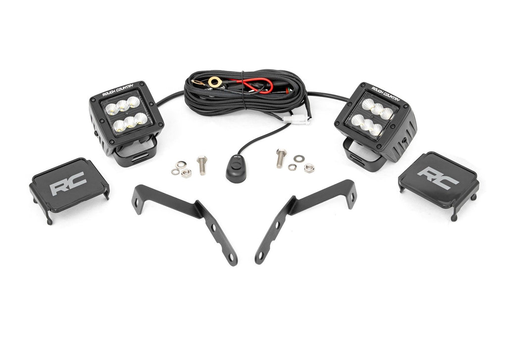 LED Light Kit | Ditch Mount | 2" Black Pair | Flood | Chevy 1500 & Chevy/GMC 2500HD/3500HD (07-14) | 71059