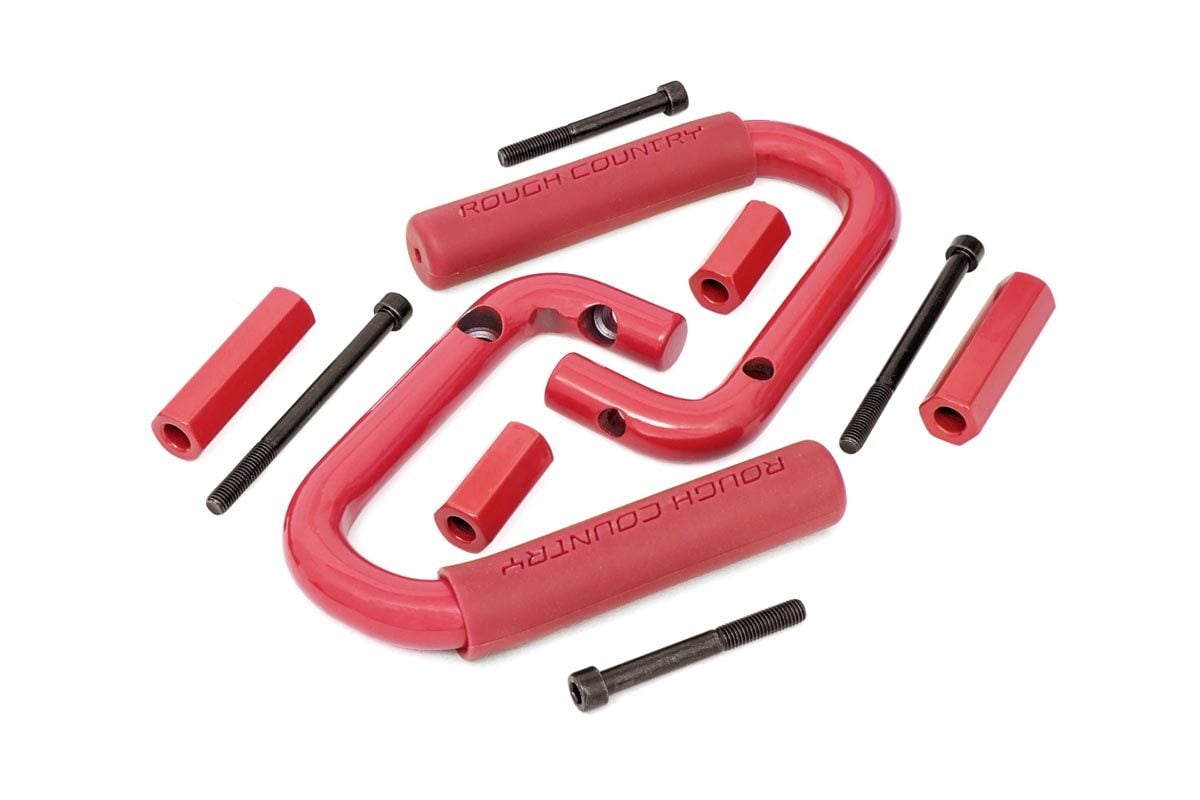 Grab Handles | Steel | Front | Red | Jeep Wrangler JK/Wrangler Unlimited (07-18) | 6501RED