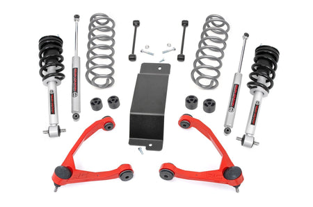 3.5 Inch Lift Kit | N3 Struts | Forged UCAs RED | Chevy/GMC SUV 1500 2WD/4WD (2007-2020) | 19332RED
