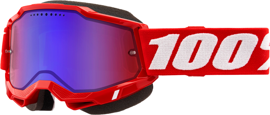 Accuri 2 Snowmobile Goggle Neon Red Mirror Red/Blue Lens