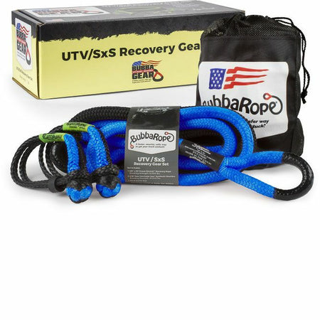 BUBBA ROPES 176842BL Utv Gear Set Blue Eyes - Power Stretch Recovery Rope & Soft Shackles