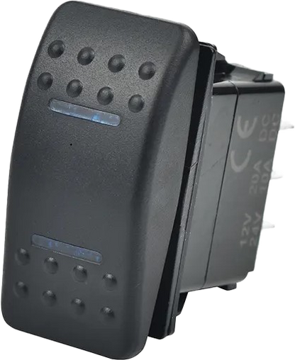 Lighted Rocker 3 Position Switch Blue