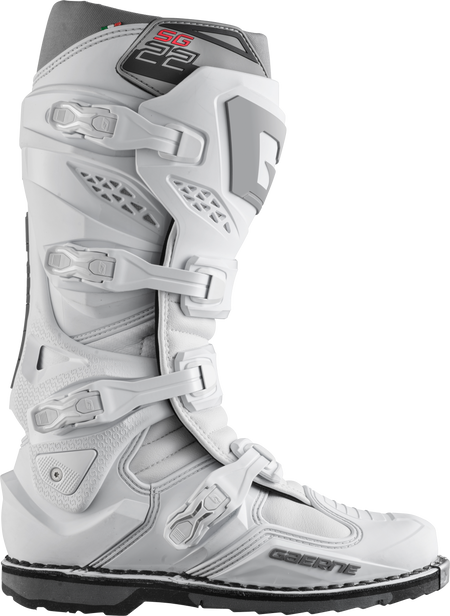 GAERNE SG 22 Boots White Size 12 - High-Performance Motorcycle Boots