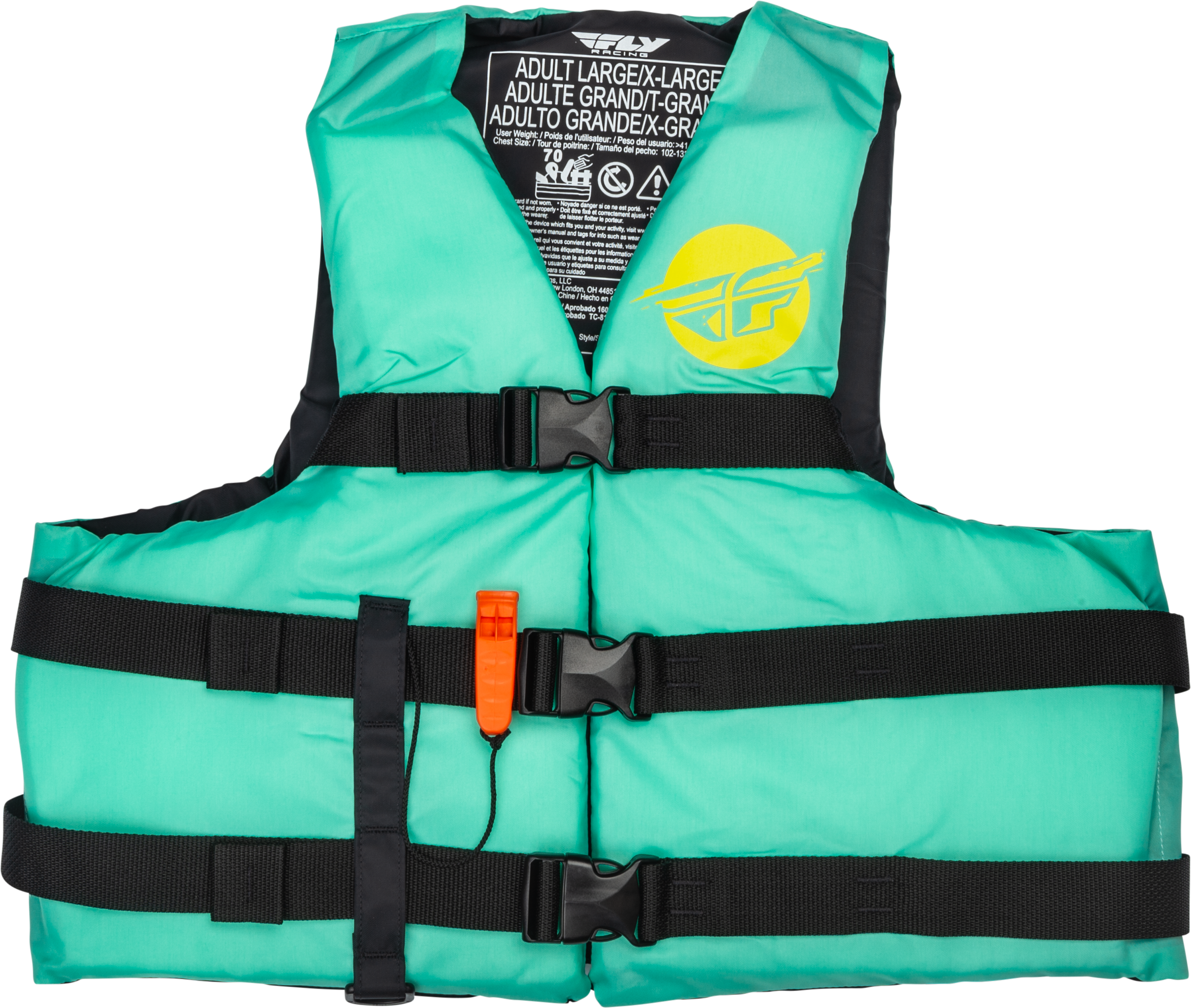 Nylon Flotation Vest Seafoam Green/Yellow 3x