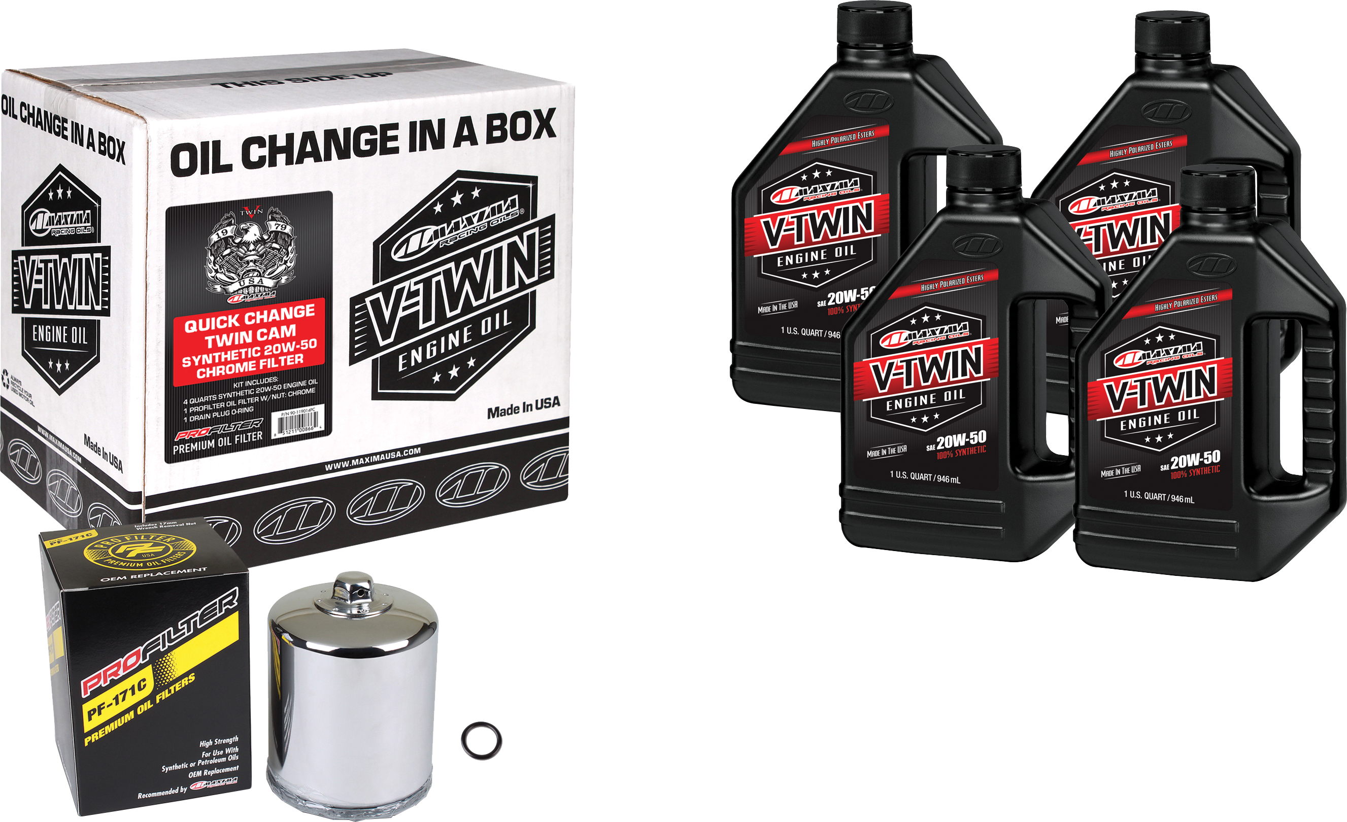 V Twin Syn Oil Change Kit Tc Chrome Filer