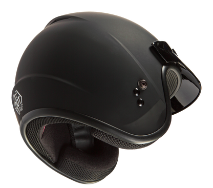 Of 2 Open Face Helmet Matte Black Lg