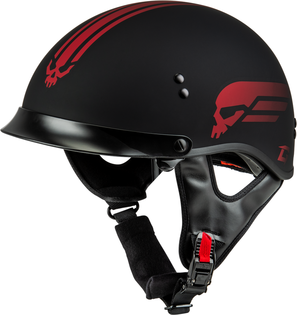 Hh 65 Retribution Helmet W/Peak Matte Black/Red Sm