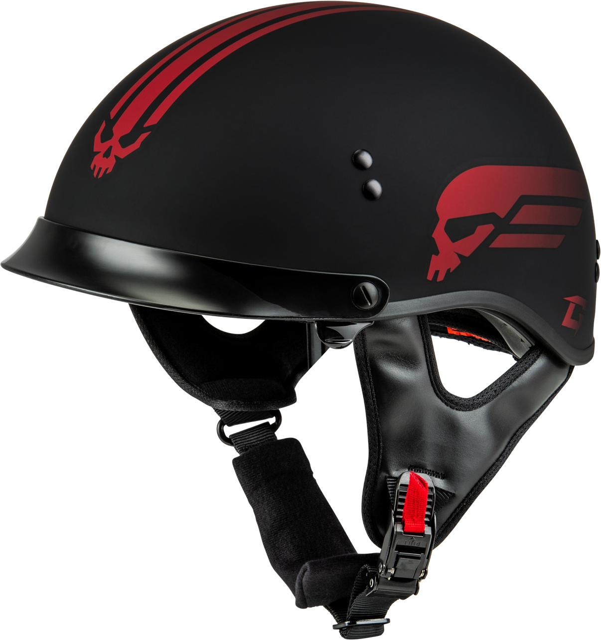 Hh 65 Retribution Helmet W/Peak Matte Black/Red Sm