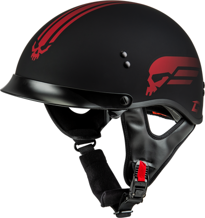 Hh 65 Retribution Helmet W/Peak Matte Black/Red Sm