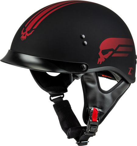 Hh 65 Retribution Helmet W/Peak Matte Black/Red Sm