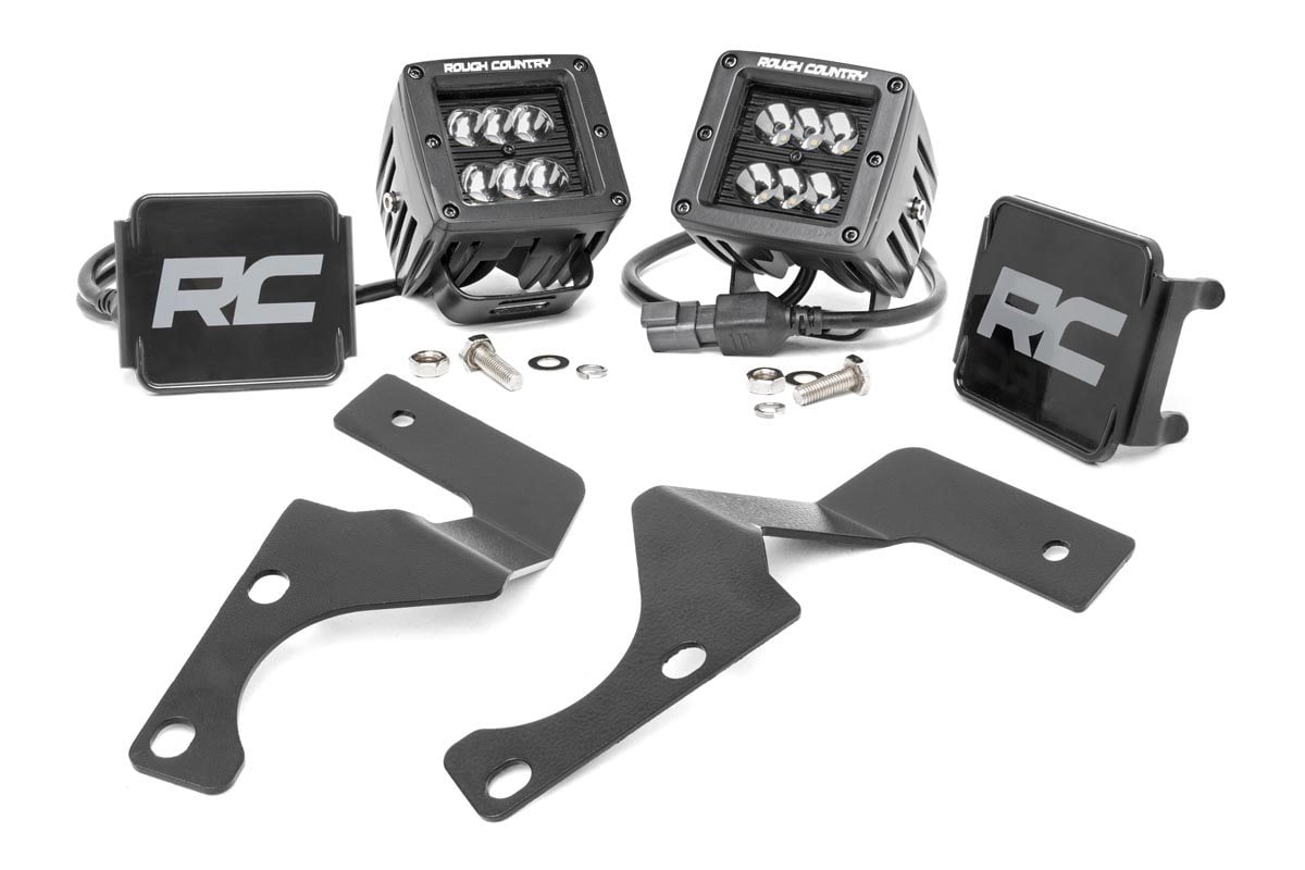 LED Light Kit | Ditch Mount | 2" Black Flood Pair | Toyota 4Runner (10-24) | 70799