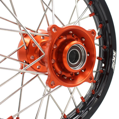 KKE 17"*1.4/14"*1.6 Kid's Big Wheels Rims Fit KTM SX 85 2003-2020 Orange Nipples