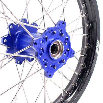 KKE 21 & 18 Enduro Rims for TM EN MX SMR 125-300 Blue Hub Black Rims