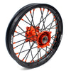KKE 19"*1.6/16"*1.85 Big Kid's Wheels Rims Set For KTM SX85 2021 2022 2023 2024 Orange Nipples & Black Spokes