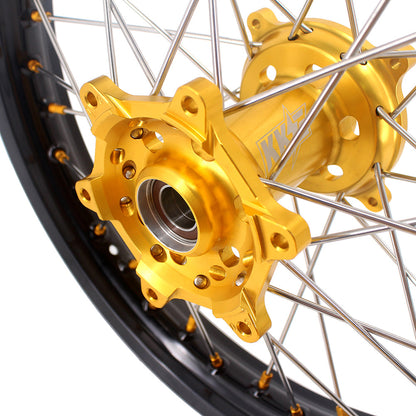 KKE 21 & 18 Enduro Rims for Suzuki RMZ250 2007-2018 RMZ450 2005-2017 Gold Nipple