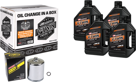 V Twin Oil Change Kit Evo Mineral Chrome Filer