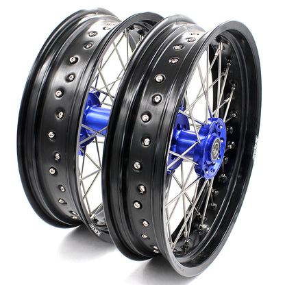 KKE 17Inch KX250F KX450F 2006-2021 For KAWASAKI Supermoto Alloy Wheels Rim Blue