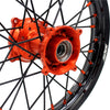 KKE 19"*1.6/16"*1.85 Big Kid's Wheels Rims Set For KTM SX85 2021 2022 2023 2024 Orange Nipples & Black Spokes