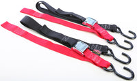 Tie Down Cam S Hook Soft Tye 1.5"X6' Black/Red Pair