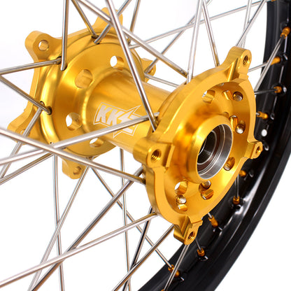 KKE 21 & 19 MX Rims for Suzuki RMZ250 2007-2025 RMZ450 2005-2025 Gold Nipple
