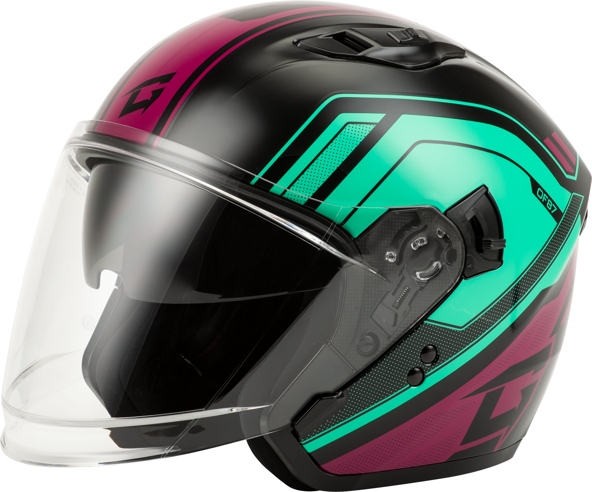 Of 87 Duke Helmet W/Led Light Blk/Aqua/Coral Xl