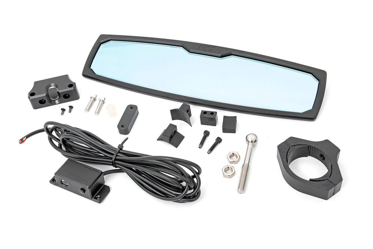 UTV Aluminum Rear View Mirror | Dome Light| 12" | 1.75-2" Mount | 99007A