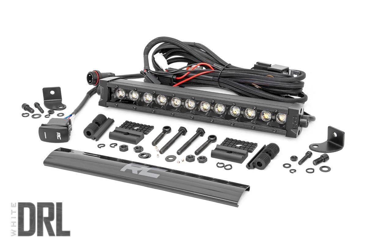 12 Inch Black Series LED Light Bar | Single Row | Cool White DRL | 70712BLDRL