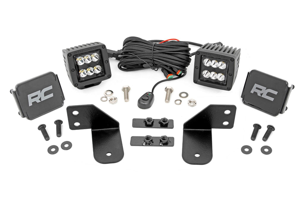 LED Light | RR Cage Mount | 2" Black Spot Pair | Polaris Ranger 1000/Ranger XP 900/1000 | 93143