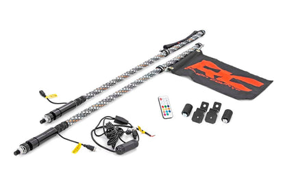 Whip Mount | Bed | 4' Multl-Color LED Whip Pair | Polaris General/Ranger 1000/Ranger XP 900/1000 | 93053